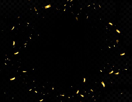 Gold confetti on a black background