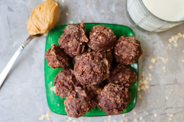 a plate of homemade no baked oatmeal cookies