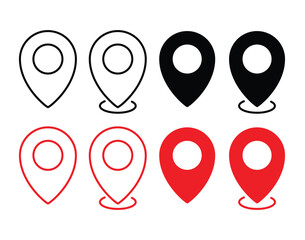 Location pin Editable Stroke icons vector