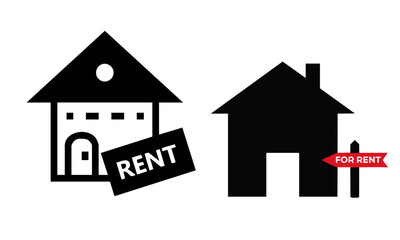 for rent icon with home