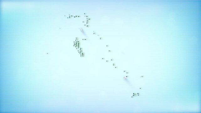 Bahamas Flags zooming in and Forming the country border map intro which is useful for news, political events, sports intros and presentation.