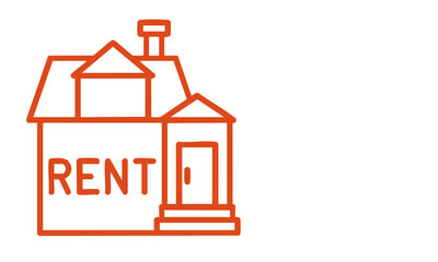 house on rent icon single color