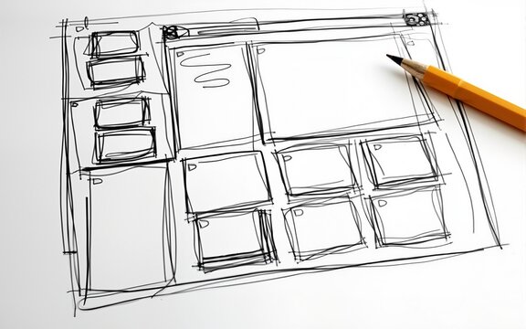 Website designer Creative planning application developer development draft sketch drawing template layout prototype framework wireframe design studio . User experience concept . High quality