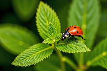 Obraz premium Mint & Ladybug Duo 