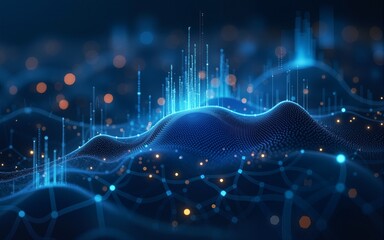 Big data technology Data science analysing artificial intelligence generative AI deep learning machine learning algorithm Neural flow network analytics innovation abstract futuristic. 3d rendering..