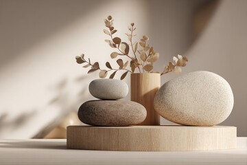 Minimalist still life of natural elements