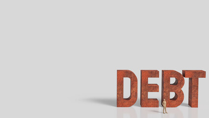 The Debt and Man for Business concept 3d Rendering.