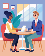 HR Manager Interviewing Job Candidate at Table