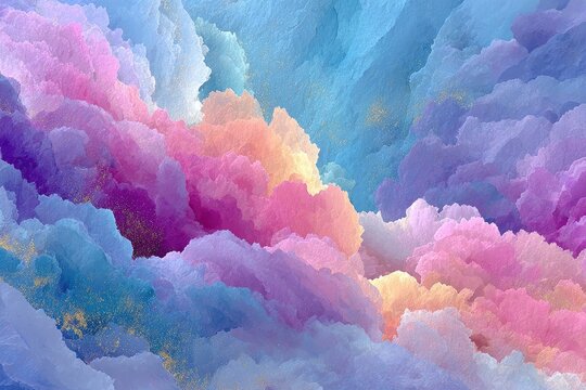 Abstract vibrant cloud formations