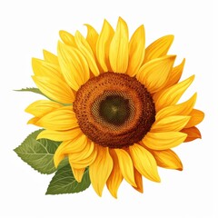 Bright sunflower with soft yellow petals stands out against a crisp white backdrop, ideal for home decor accents.