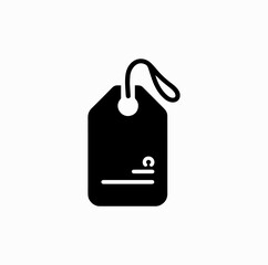Fototapeta premium Tag Icon – Black Vector Silhouette of Simple Price Label