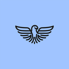 Eagle logo in clean and powerful minimalist line art style.