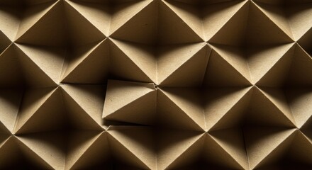 Fototapeta premium Geometric Paper Folds: Abstract Diamond Pattern with Dramatic Light and Shadow