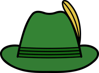 german alpine hat symbol with black outline
