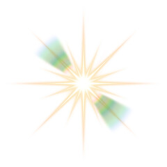 Starburst Light Effect with Lens Flare Rainbow on Transparent Background

