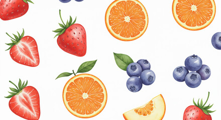 Minimalist Watercolor Fruit Illustration – Fresh Food Art