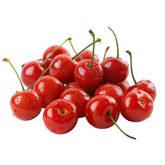 Fresh, juicy cherries clustered together