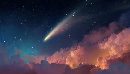 Comet streaks across a twilight sky (1)