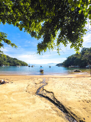 Boats Anchored in a Peaceful Tropical Bay