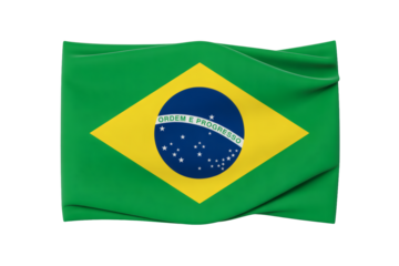 a Meticulously Folded Brazilian Flag with Subtle Creases, Ideal for Formal Displays