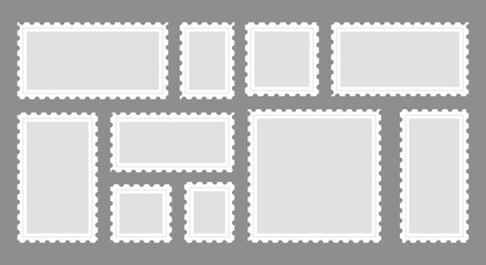 Blank postage stamp. Clean postage stamp template. Postage icon.