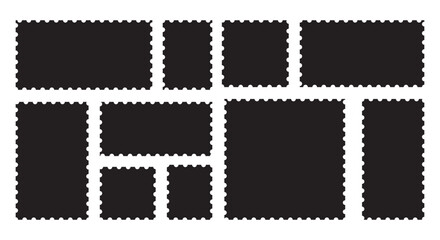 Blank postage stamp. Clean postage stamp template. Postage icon.