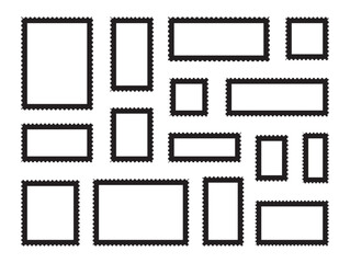 Blank postage stamp. Clean postage stamp template. Postage icon.