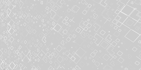 Fototapeta premium Vector abstract boxes background. Modern technology illustration with square mesh. Digital geometric abstraction with lines and points.