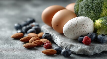 Healthy eating with fresh produce and protein, balanced diet inspiration