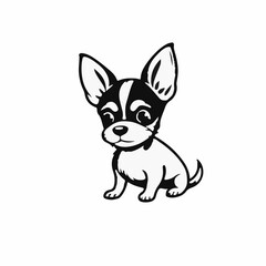 Chiweenie Animal Icon (Black)