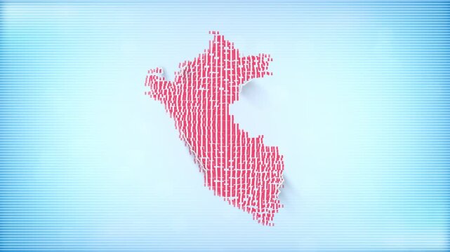 Peru Flags zooming in and Forming the country border map intro which is useful for news, political events, sports intros and presentation.
