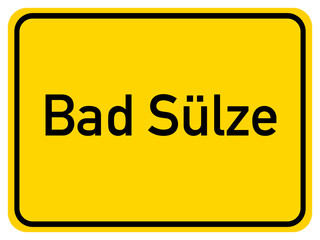 Illustration of a city entrance sign for the city of Bad Sülze