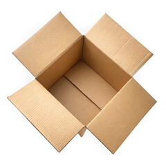 Open cardboard box mockup for packaging and shipping