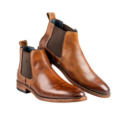 Leather Boot Fashion: A striking pair of polished leather boots exude timeless elegance, perfect for adding a touch of sophistication to any outfit. Every detail showcases craftsmanship and style.