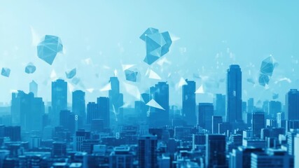 Futuristic Cityscape with Digital Data Overlay: Technology and Innovation - Powered by Adobe