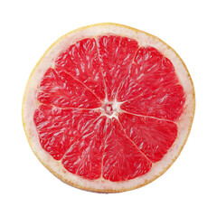 Vibrant Citrus Revelation: A close-up capture of a halved grapefruit showcases the vibrant textures and rich colors of its juicy flesh, evoking freshness and health.