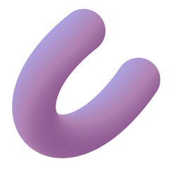 Abstract purple gradient letter U, stylized with a 3D effect.