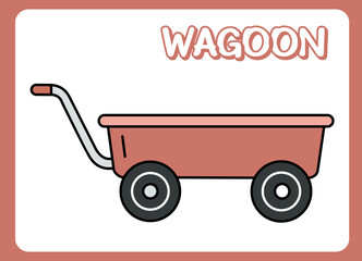 wagon in cartoon design graphics illustration icon isolated flat vector