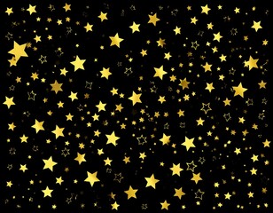 Gold stars scattered on a black background (1)