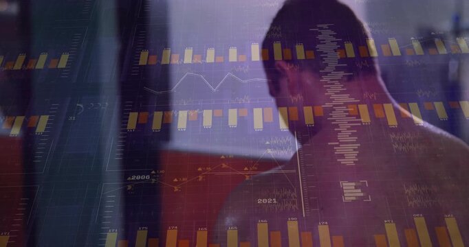 Man gripping pec-deck handles, performing chest fly with fitness charts expanding tracking strength