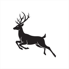 Obraz premium Majestic stag leaping with impressive antlers deer animal