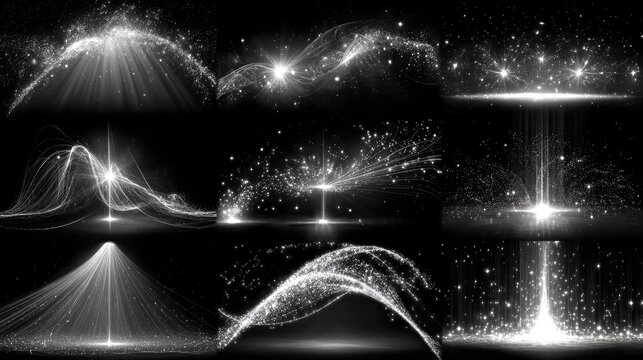 Abstract light effects, glowing particles