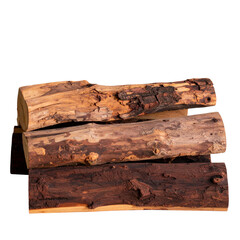 Fototapeta premium “Chopped Firewood Pile with Rough Edges and Natural Texture, Transparent PNG”