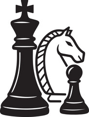 Strategic Chess Pieces Vector Art Group