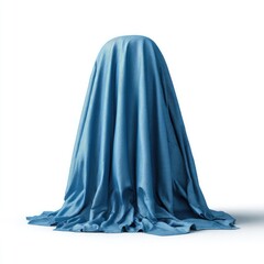 Fototapeta premium A deep blue fabric drapes a sphere