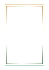 Saffron and Green Gradient Double Frame on White Indian Tricolor Theme.