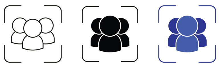 Target market icon set multiple style collection
