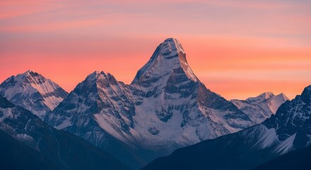 Majestic Snow-Capped Peaks at Sunrise Breathtaking Mountain Landscape Photography