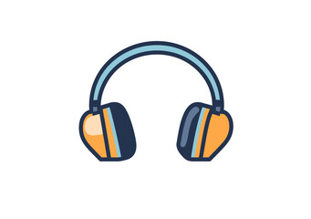 Naklejka premium The headphone icon, symbolizing music, features a transparent background and is designed with a replaceable blue color