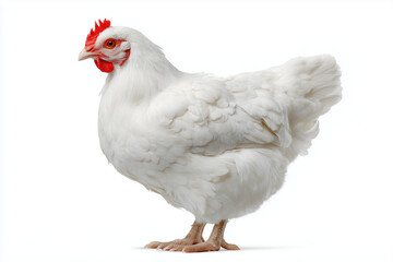 Fototapeta premium a white hen on a white background
